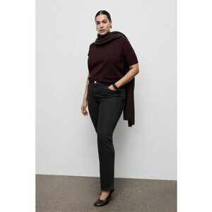 Blugi slim-fit cu talie inalta - Gri antracit imagine