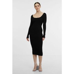 Rochie tricotata cu decupaje pe partea din spate - Negru imagine