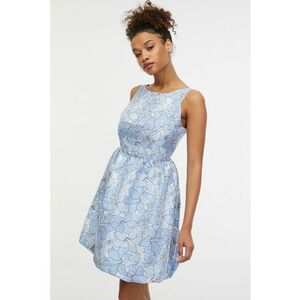 Rochie scurta cu model floral - Albastru deschis imagine