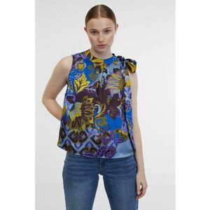 Bluza cu design floral - Albastru royal imagine
