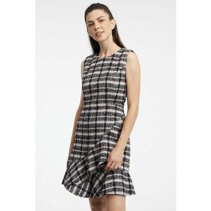 Rochie cu model in carouri - fara maneci - Negru/Alb murdar imagine