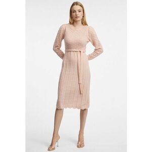 Rochie midi din tricot - Roz prafuit imagine