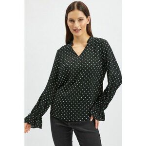 Bluza cu model si decolteu in V - Negru imagine