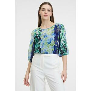 Bluza lejera cu imprimeu floral - Verde deschis/Albastru imagine