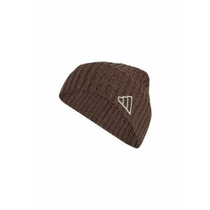 Caciula unisex cu logo brodat - Maro inchis/Bej imagine