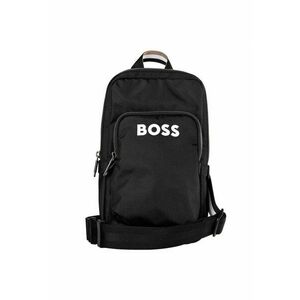 Geanta crossbody cu logo si bareta detasabila - Negru imagine