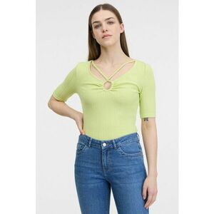Tricou cu decolteu in V - Verde lime imagine