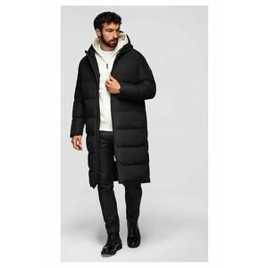 Geacă lungă clasică cu glugă OM-JALJ-0269 - Negru imagine