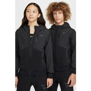 Hanorac cu fermoar si detalii din fleece - Negru imagine