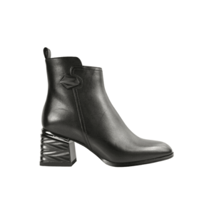 Ghete elegante - dama - JY70027 negru - piele naturala - cu toc - Negru imagine