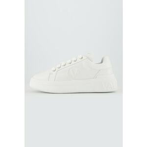 Pantofi sport unisex din piele cu logo in relief - Alb optic imagine