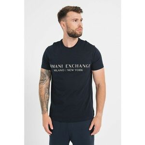 Tricou slim fit cu imprimeu logo - Albastru ultramarin imagine