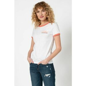 Tricou slim fit de bumbac cu detaliu logo Ringer - Alb imagine
