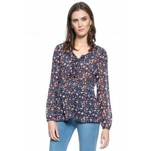 Bluza Dama - Emma V Flounce - Croi Normal - Lejera - Inchidere: Nasturi - Material: 100% Bumbac - M Intl - Multicolor imagine