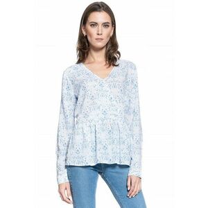 Bluza Dama - Erika V - Croi Normal - 100% Bumbac - Fara Inchidere - Maneci Lungi - Marime S - Albastru imagine
