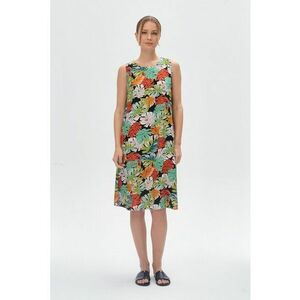 Rochie dreapta cu model - Verde/Negru/Portocaliu imagine
