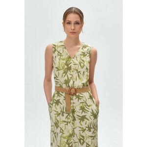 Rochie dreapta din amestec de in cu buzunare laterale - Verde pal imagine