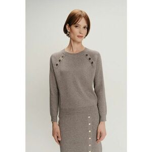 Pulover striat cu nasturi decorativi - Gri imagine