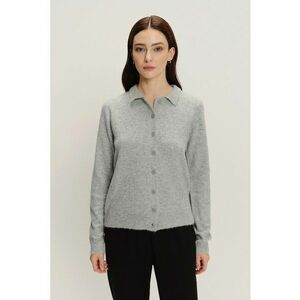 Cardigan din amestec de modal si nasturi - Gri melange imagine