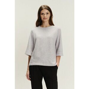 Pulover cu maneci medii - Gri deschis imagine