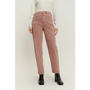 Blugi mom fit cu talie inalta - Roz prafuit imagine