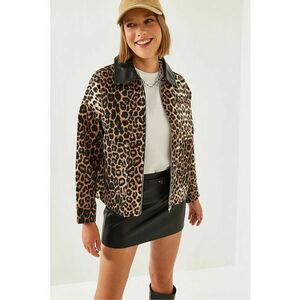 Geaca dama - piele ecologica - imprimeu leopard - multicolor imagine