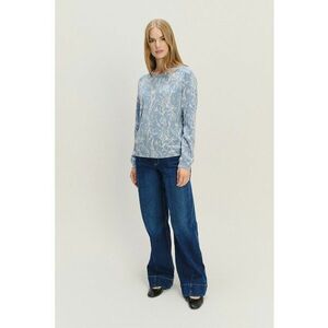 Bluza de trening cu model floral - Alb fildes/Albastru lavanda imagine