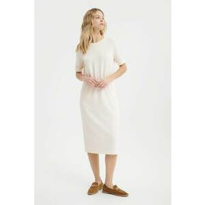 Rochie midi cu maneci scurte - Bleumarin imagine