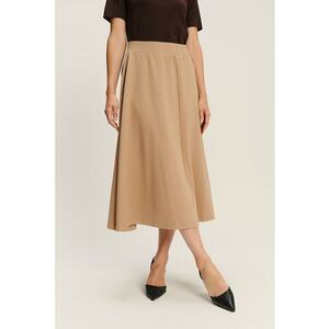 Fusta midi din amestec de modal - Maro camel imagine