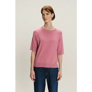 Pulover tricotat fin cu maneci raglan - Roz imagine