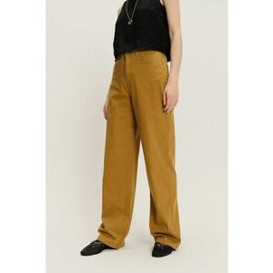 Pantaloni din amestec de modal cu croiala ampla - Maro deschis imagine