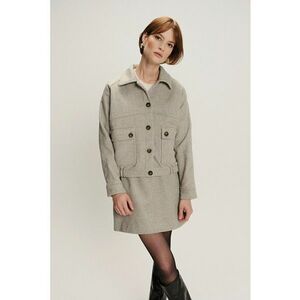 Jacheta cu nasturi si guler - Grej imagine