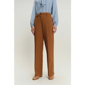 Pantaloni din amestec de modal cu croiala ampla si buzunare - Maro scortisoara imagine