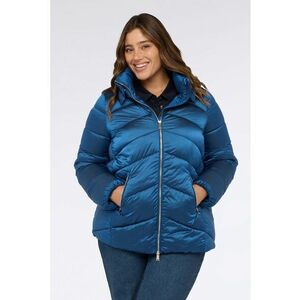 Geaca scurta cu gluga - Albastru inchis imagine