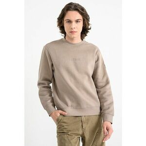 Bluza de trening lunga cu decolteu la baza gatului - Maro taupe imagine