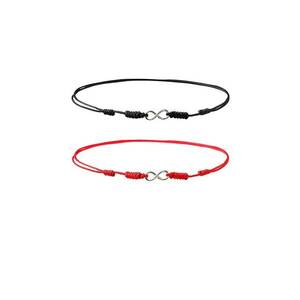 Set de bratari ajustabile cu talismane de de otel inoxidabil - Rosu/Negru/Argintiu imagine