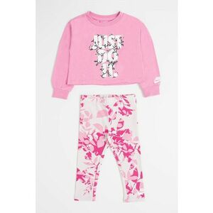 Set de bluza de trening cu imprimeu si colanti - 2 piese - Roz imagine