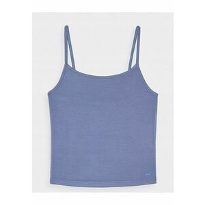 Top scurt slim fit - albastru marin - material sintetic cu modal - pentru femei imagine