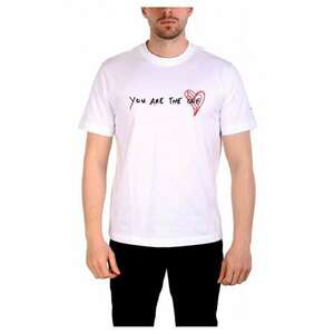 Tricou barbati - alb - bumbac - cu logo si inima imagine