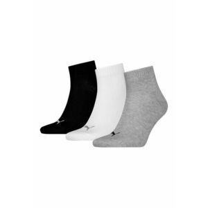 Set de sosete scurte unisex cu detalii logo - 3 perechi - Alb/Negru/Gri melange imagine