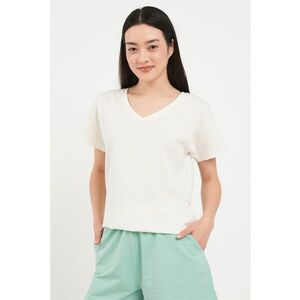 Tricou din bumbac cu logo discret - Alb murdar imagine