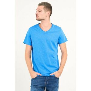 Tricou uni cu decolteu in V - Albastru pastel imagine
