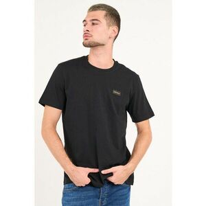 Tricou din bumbac cu decolteu la baza gatului - Negru stins imagine