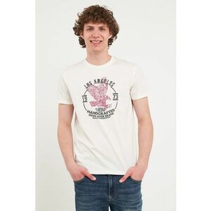 Tricou regular-fit cu design grafic - Negru stins/Rosu stins/Alb murdar imagine