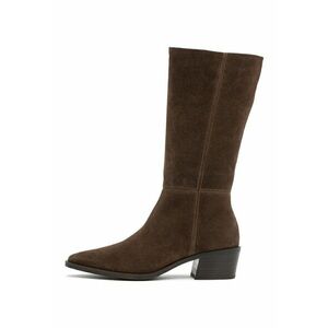 Cizme mid-calf de piele nabuc - Maro imagine