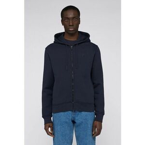 Hanorac cu fermoar si model uni - Albastru inchis imagine
