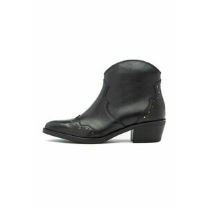 Botine cowboy din piele - Negru imagine