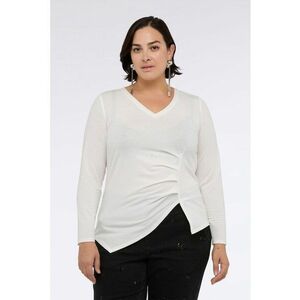 Bluza asimetrica cu decolteu in V - Alb imagine
