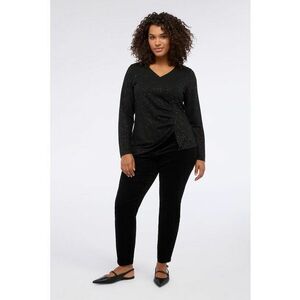 Bluza asimetrica cu decolteu in V - Negru imagine