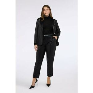 Pantaloni drepti din piele sintetica - Negru imagine